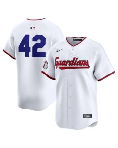 Youth Cleveland Guardians #42 Jackie Robinson Nike White Home 2025 Jackie Robinson Day Limited Jersey
