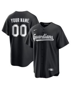 Youth Cleveland Guardians Custom Black Lights Out Replica Jersey (Black)