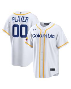 Youth Colombia Baseball Custom White 2026 World Baseball Classic Home Jersey (White)
