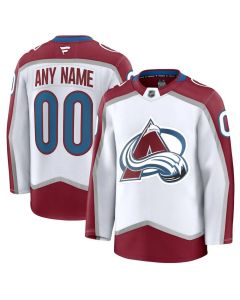 Youth Colorado Avalanche White Away Custom Jersey