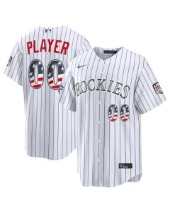 Youth Colorado Rockies Nike White 2026 All-Star Edition Stars & Stripes Stadium Custom Jersey (White)