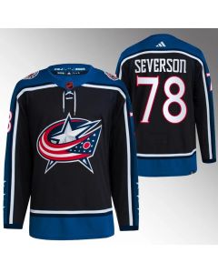 Youth Columbus Blue Jackets #78 Damon Severson Black 2022-23 Reverse Retro Stitched Jersey
