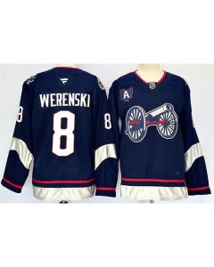 Youth Columbus Blue Jackets #8 Zach Werenski Navy 2024-25 With A Patch Stitched Hockey Jersey