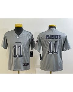Youth Dallas Cowboys #11 Micah Parsons Grey Atmosphere Fashion Stitched Jersey