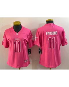 Youth Dallas Cowboys #11 Micah Parsons Pink Vapor Untouchable Limited Stitched Football Jersey