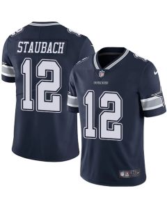 Youth Dallas Cowboys #12 Roger Staubach Navy Vapor Untouchable Limited Stitched Jersey