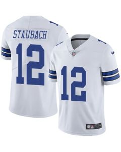 Youth Dallas Cowboys #12 Roger Staubach White Vapor Untouchable Limited Stitched Jersey