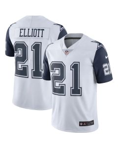 Youth Dallas Cowboys #21 Ezekiel Elliott White Color Rush Limited Stitched NFL Jersey
