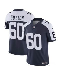 Youth Dallas Cowboys #60 Tyler Guyton Navy/White 2024 Draft Vapor Untouchable Thanksgiving Limited Stitched Football Jersey