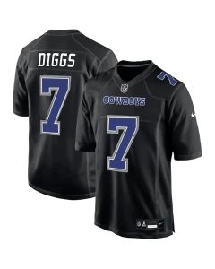 Youth Dallas Cowboys #7 Trevon Diggs Carbon Black Fashion Game Jersey (Black)