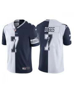 Youth Dallas Cowboys #7 Trevon Diggs Navy White Split Vapor Untouchable Limited Stitched Jersey