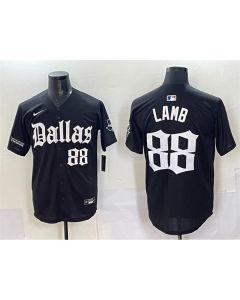 Youth Dallas Cowboys #88 CeeDee Lamb Black "Gothic Lone Star Edition" Limited Stitched Baseball Jersey (Black)