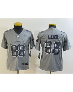 Youth Dallas Cowboys #88 CeeDee Lamb Grey Atmosphere Fashion Stitched Jersey
