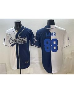 Youth Dallas Cowboys #88 CeeDee Lamb Navy Split Stitched Jersey (Navy)