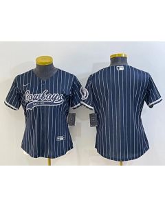 Youth Dallas Cowboys Blank Navy With Patch Cool Base Stitched Baseball Jersey