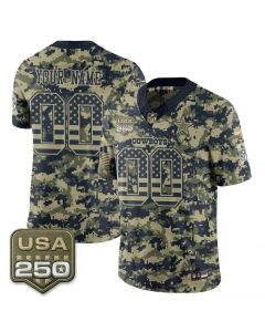 Youth Dallas Cowboys Camo 2026 Salute to Service Vapor F.U.S.E. Limited Custom Jersey (Style 3)