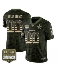 Youth Dallas Cowboys Camo 2026 Salute to Service Vapor F.U.S.E. Limited Custom Jersey (Style 5)