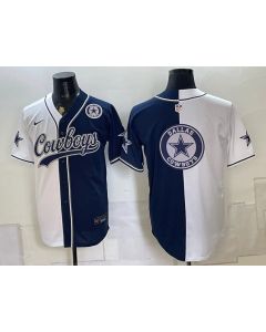 Youth Dallas Cowboys Navy Split Cool Base Stitched Baseball Jersey (Style 31)