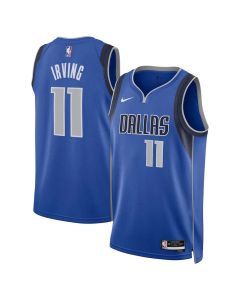 Youth Dallas Mavericks #11 Kyrie Irving Nike Blue Badge Swingman Replica Icon Edition Jersey (Blue)