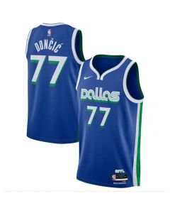 Youth Dallas Mavericks #77 Luka Doncic Blue City Edition Stitched Basketball Jersey