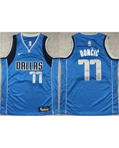 Youth Dallas Mavericks #77 Luka Doncic Blue Stitched Basketball Jersey (Blue)