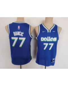 Youth Dallas Mavericks #77 Luka Doncic Blue Stitched Basketball Jersey