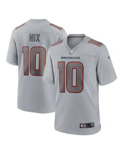 Youth Denver Broncos #10 Bo Nix Gray Atmosphere Fashion Game Jersey