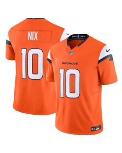 Youth Denver Broncos #10 Bo Nix Orange 2024 Draft F.U.S.E Vapor Untouchable Limited Stitched Jersey