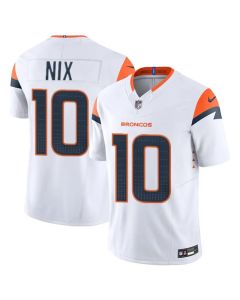 Youth Denver Broncos #10 Bo Nix White 2024 Draft F.U.S.E. Vapor Limited Stitched Football Jersey