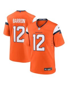 Youth Denver Broncos #12 Jahdae Barron Orange 2025 NFL Draft First Round Pick Game Jersey
