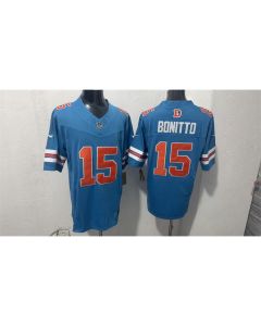 Youth Denver Broncos #15 Nik Bonitto Blue With Patch Throwback Vapor F.U.S.E. Limited Jersey