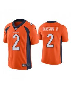 Youth Denver Broncos #2 Patrick Surtain II 2021 NFL Draft Orange Vapor Untouchable Limited Stitched Jersey