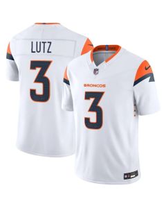 Youth Denver Broncos #3 Wil Lutz White 2026 Vapor F.U.S.E. Limited Jersey
