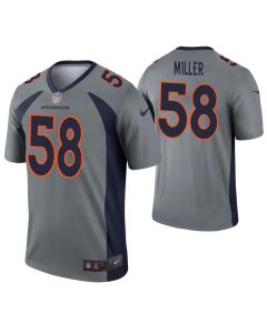 Youth Denver Broncos #58 Von Miller Gray Inverted Legend Stitched NFL Jersey