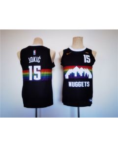Youth Denver Nuggets #15 Nikola Jokic Black Stitched Basketball Jersey