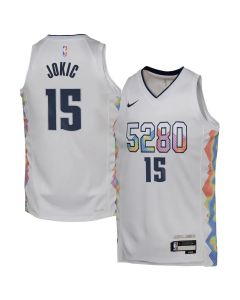 Youth Denver Nuggets Nikola Jokic White 2024/25 Swingman Player Jersey - City Edition