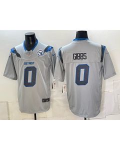 Youth Detroit Lions #0 Jahmyr Gibbs Grey With Patch 2026 Rivalries Collection Vapor F.U.S.E. Limited Jersey (Style 2)