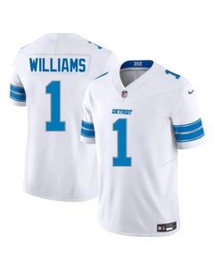 Youth Detroit Lions #1 Jameson Williams White 2025 F.U.S.E. Vapor Limited Stitched Jersey (White)