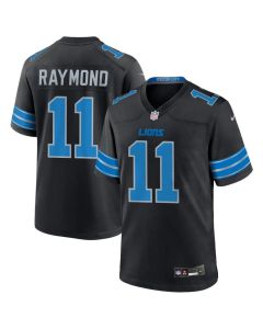 Youth Detroit Lions #11 Kalif Raymond Black Team Game Jersey (Black)