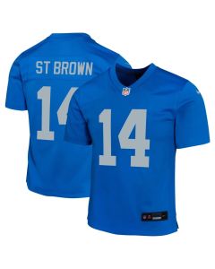 Youth Detroit Lions #14 Amon-Ra St. Brown Blue Alternate Game Jersey