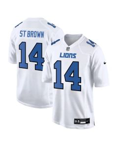 Youth Detroit Lions #14 Amon-Ra St. Brown Tundra White Fashion Game Jersey