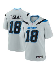 Youth Detroit Lions #18 Isaac TeSlaa Nike Silver 2026 Rivalries Collection Game Jersey (Silver)