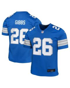 Youth Detroit Lions #26 Jahmyr Gibbs Blue Team Player Game Jersey