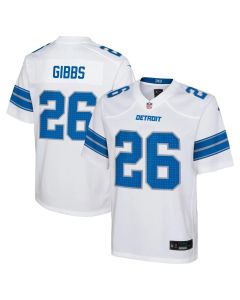 Youth Detroit Lions #26 Jahmyr Gibbs White Player Game Jersey