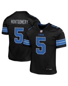 Youth Detroit Lions #5 David Montgomery Black Alternate Player Game Jersey