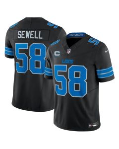 Youth Detroit Lions #58 Penei Sewell Black 2026 With 4-Star C Patch Vapor F.U.S.E. Limited Jersey