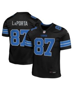Youth Detroit Lions #87 Sam LaPorta Black Alternate Player Game Jersey