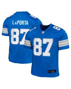 Youth Detroit Lions #87 Sam LaPorta Blue Team Player Game Jersey