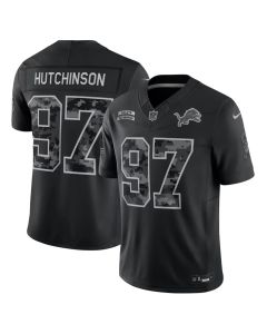 Youth Detroit Lions #97 Aidan Hutchinson Nike Black 2026 Salute to Service Vapor F.U.S.E. Limited Jersey