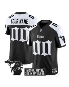 Youth Detroit Lions Black Alternate 2025 F.U.S.E. "Gothic Motor Grit Edition" Vapor Limited Stitched Football Custom Jersey (Black)